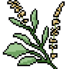 vector pixel art flower leaf