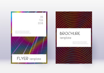 Stylish cover design template set. Rainbow abstrac