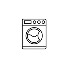 Washing Machine Related Vector Line Icon.
