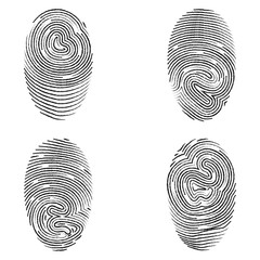 Outline fingerprint flat vector icon. Identification of person.