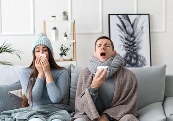 Couple ill with flu at home