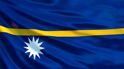 Nauru flag. Waving flag of Nauru 3d illustration