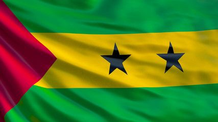 Sao Tome and Principe flag.  3d illustration