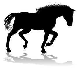 A horse animal detailed silhouette graphic