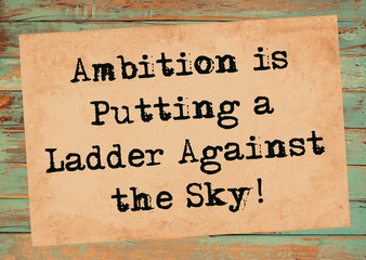 Ambition is Putting a Ladder Against the Sky