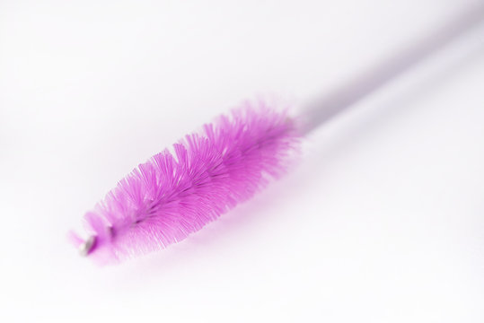 Brushes and tools for building and caring for eyelashes. On a white background. Materials for eyelash extension. Brushes, accessories for eyelash extensions.