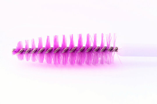 Brushes and tools for building and caring for eyelashes. On a white background. Materials for eyelash extension. Brushes, accessories for eyelash extensions.