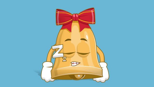 Cartoon Christmas Bell Sleep Snore with Face Animation Alpha Matte