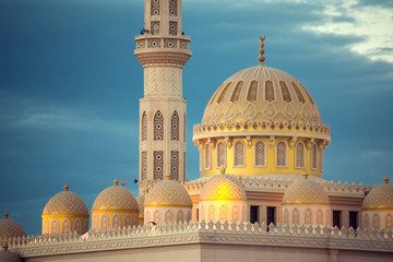 El Mina mosque dome close-up in Hurghada, Egypt