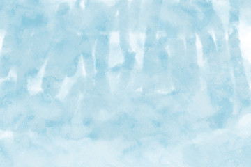 Colorful winter blue ink and watercolor textures on white paper background. Paint leaks and ombre effects. Hand painted abstract image.