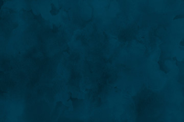 Colorful winter blue ink and watercolor textures on white paper background. Paint leaks and ombre effects. Hand painted abstract image.