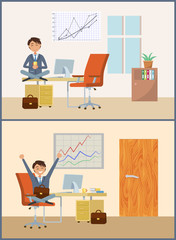 Business Person with Cup of Warm Beverage Break