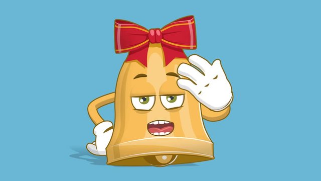 Cartoon Christmas Bell Facepalm Upset Grumble with Face Animation Alpha Matte