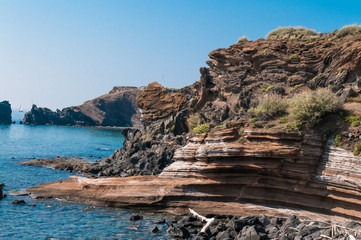 Fototapeta na wymiar Felsenküste am Cap d'Agde in Südfrankreich