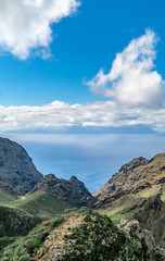 Fototapeta premium Landscape of mountains and clouds on tenerife island, canyon Masca.