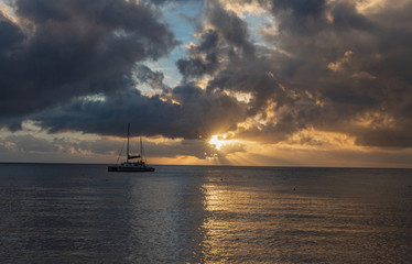 Saint Vincent and the Grenadines, Sunset over the ocean