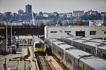 Train station in New York Long Island