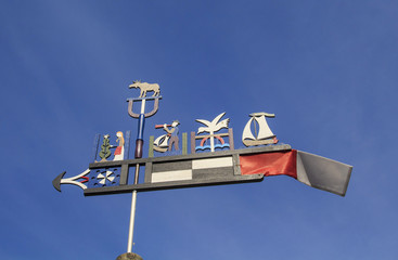 Historical wooden weathervane, Wooden wind vane, Lithuania