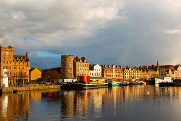 The Quayside in Port of Leith, the historic district of Edinburgh City