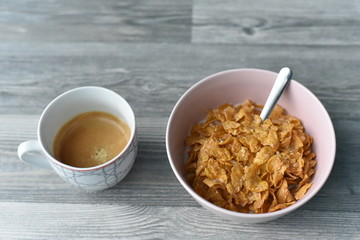 bowl of cereal and coffee