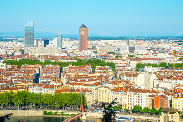 フルビエールの丘からリヨンの街を望む