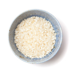 paella rice in ceramic bowl