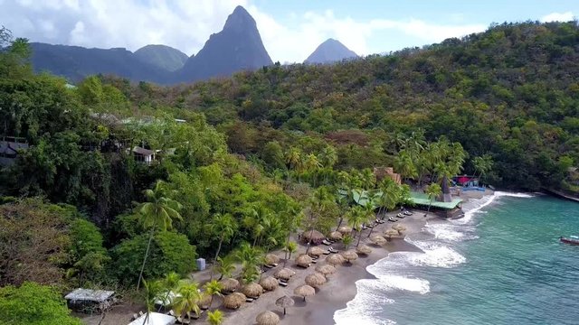 black beach in St. Lucia