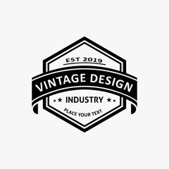 Hexagonal retro vintage logo design