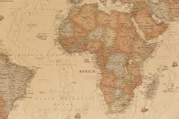 Alte geografische Karte von Afrika mit Namen der Länder © stefanocapra