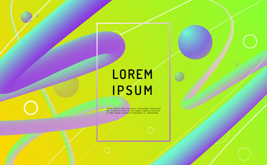 Abstract vector background. Modern composition with spheres and lines shape and place for text or message