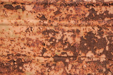 Old weathered grunge rusty metal tin surface closeup as background