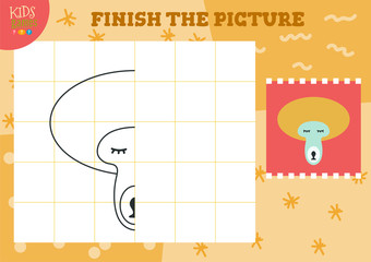 Copy and complete picture vector blank game, illustration.