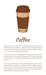 Modern Disposable Coffee Cup Promo Poster Vector