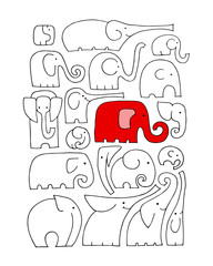 Ornate elephant collection, sketch for your design