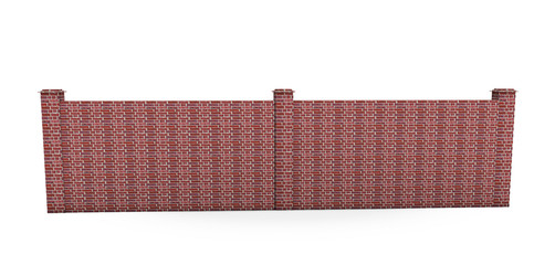 Closed big iron gate in white background 3d render