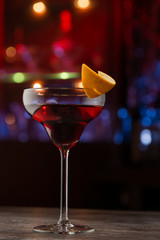 Сosmopolitan cocktail in bar