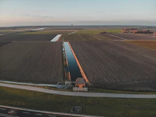 Gordijnen Aerial shot of Goeree-Overflakkee, The Netherlands, Brouwersdam 2019 © Merel
