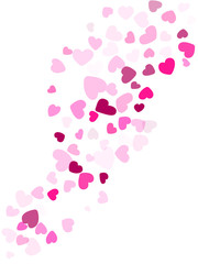 Hearts confetti flying vector background graphic design.