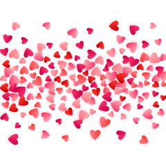 Obraz na płótnie Canvas Red flying hearts bright love passion vector background.