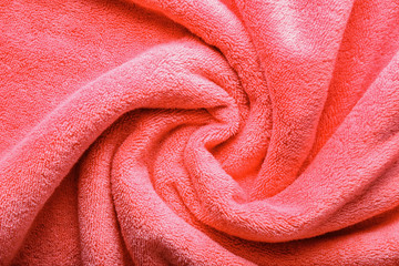 Fototapeta na wymiar Texture of coral bath towel