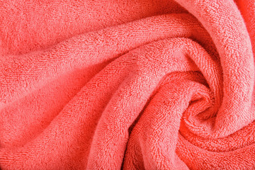 Texture of coral bath towel