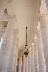 Vatican City, May 5, 2016: Row of modern columns with diminishing perspective