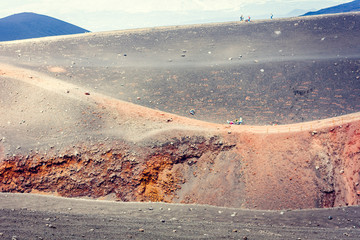 Mount Etna, active volcano on the east coast of Sicily, Italy.