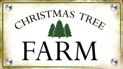 Fototapeta na wymiar Vintage sign for Christmas Tree Farm vector