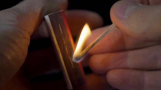 Close-up view to strike matches for matchbox, ignition matches for matchbox