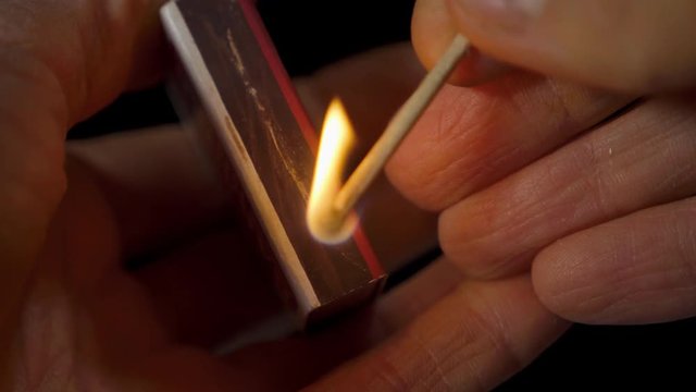 Close-up view to strike matches for matchbox, ignition matches for matchbox