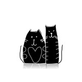 Black cats, sketch for your design