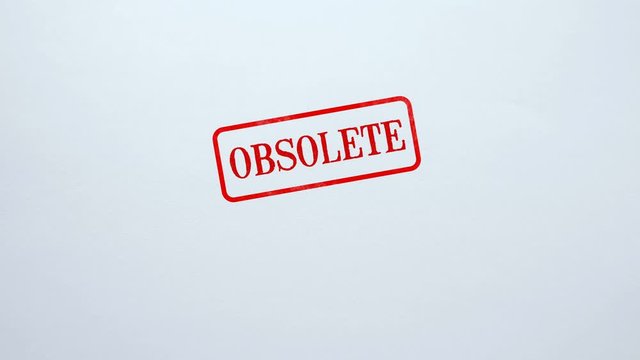Obsolete seal stamped on blank paper background, outdated information, not valid