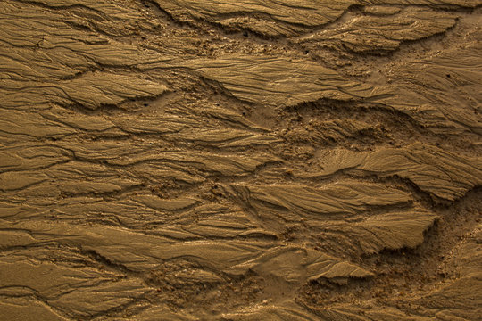 Wet sand texture on the beach