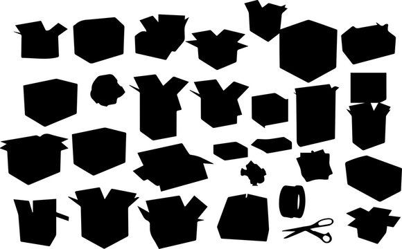 ダンボール箱のシルエット Stock ベクター Adobe Stock